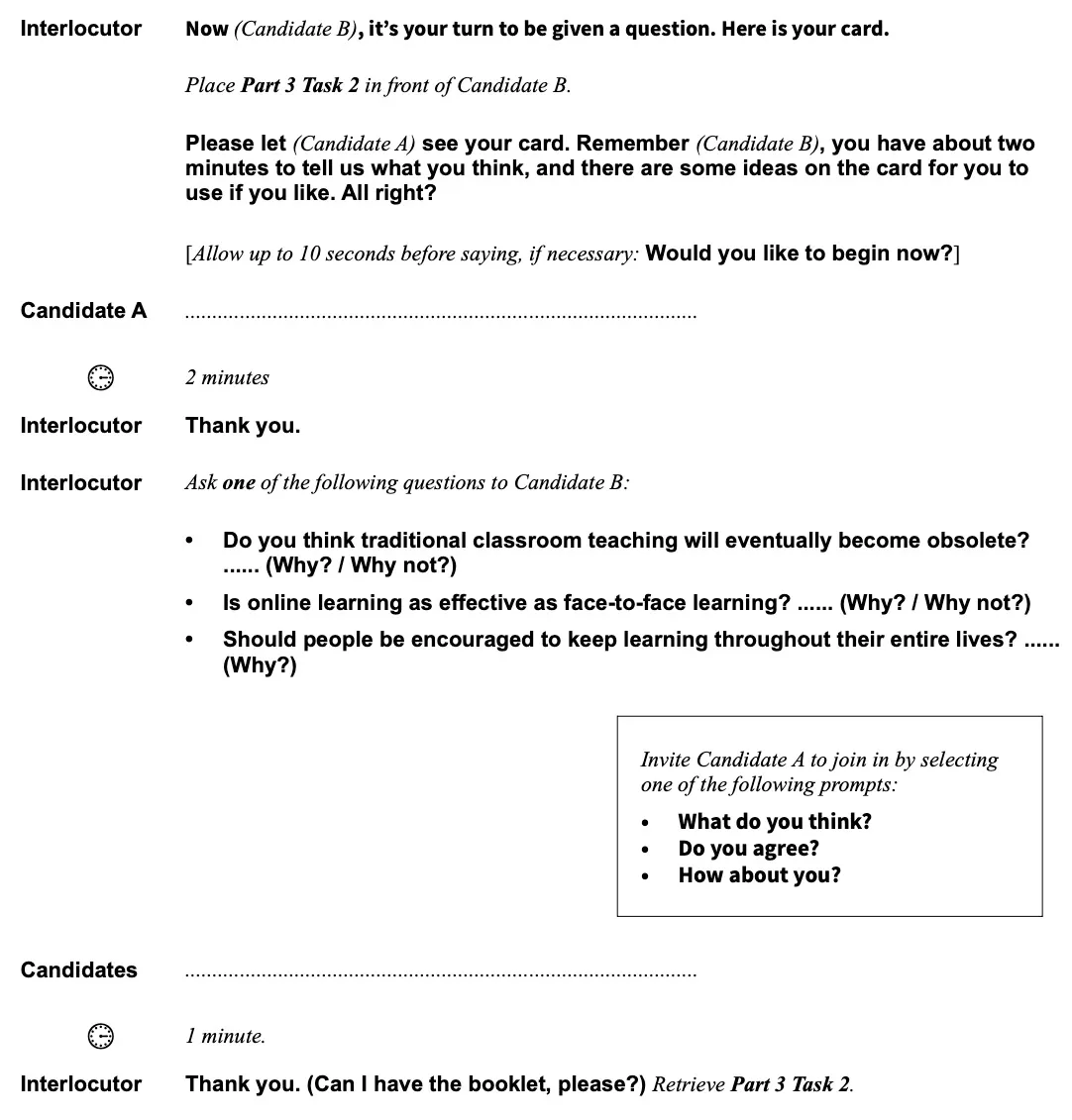 Instructions for Candidate B