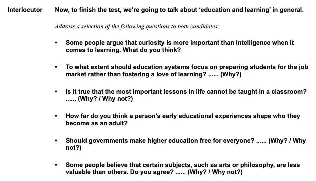 C2 Proficiency Speaking Part 3 Final Discussion